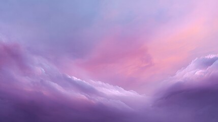 Obraz premium Serene Sunset Sky with Soft Pastel Hues and Wispy Clouds Overhead, Perfect for Tranquil Backgrounds, Relaxation Themes, and Nature Art Projects