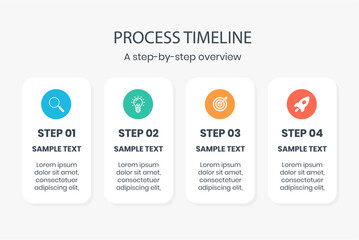 Business Workflow 4 Step Process Timeline Infographic Template