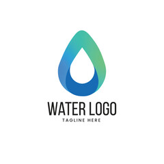 Stylized water droplet shape with a smooth, flowing gradient, symbolizing liquid, purity, or health Vector logo template