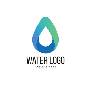 Stylized water droplet shape with a smooth, flowing gradient, symbolizing liquid, purity, or health Vector logo template