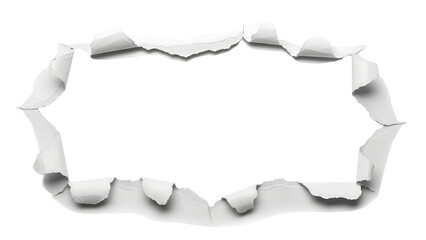 Torn Paper Frame – Rugged White Border Opening for Invitations, Flyers & Creative Backgrounds
