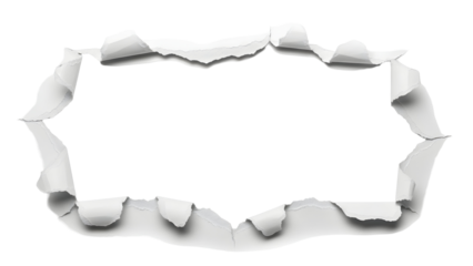 Torn Paper Frame – Rugged White Border Opening for Invitations, Flyers & Creative Backgrounds
