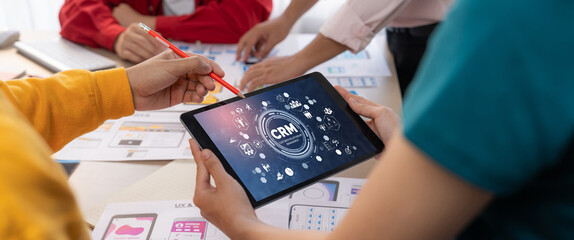 Customer relationship management system on brisk computer for CRM business and enterprise