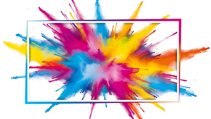 Color Splash Frame – Bold Abstract Paint Burst with Geometric Frames for Design, Posters & Social Media
