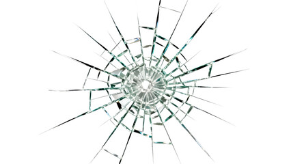 Broken glass icon depicting a fractured surface with sharp edges and intricate patterns created by the cracks