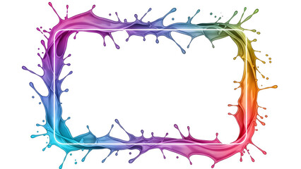 Rainbow Splash Frame – Bold Color Burst with Double Border for Design, Posters & Social Media
