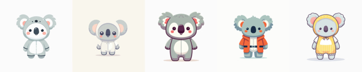 cute koala vector in cute costume