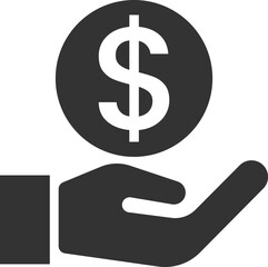 Hand holding dollar, save money icon, salary money, invest finance symbol  and dollar symbol icon with hands