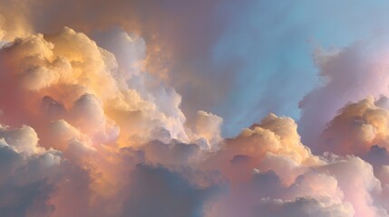 Ethereal Clouds at Sunset with Soft Pastel Hues Displaying Calm and Tranquility in a Beautiful Atmospheric Scene of Nature's Splendor