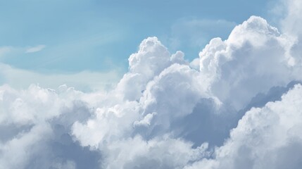 Serene Whispers of Cotton Candy Clouds Under a Bright Sky Captivating Tranquil Atmosphere of Peaceful Blue Horizon in Daylight