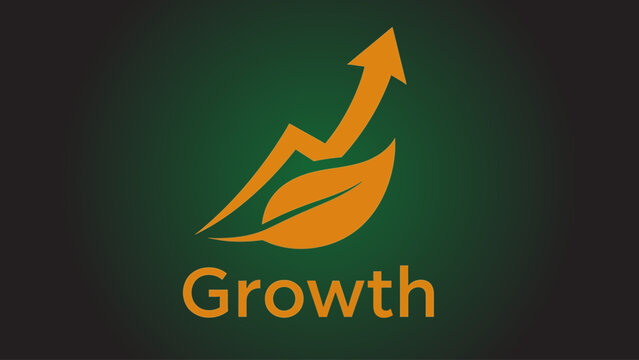 Vibrant Logo Design Symbolizing Business Growth and Natural Sustainability with a Rising Arrow and Leaf Icon in a Clean, Minimalist Style for an Eco-Friendly Brand Identity vector illustration. 
