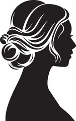 Elegant Woman Silhouette Profile with Classic Up do Hairstyle