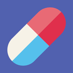 Abstract geometric pill capsule isolated on white background