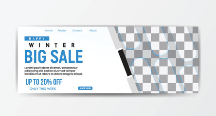 Winter season sale promotion cover winter special offers square banner social media post advertising