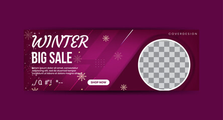 Winter sale vector banner design.  With product collection advertising.  Sale up to 20% off. For winter season marketing promotion. Vector illustration cover