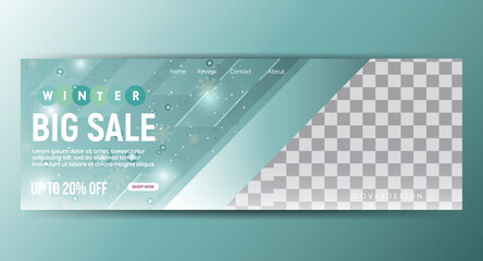 New winter season sale promotion square banner,  Winter brand collection advertising social media cover template