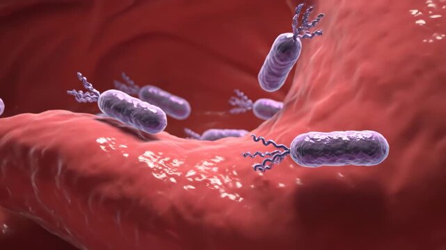 Exploring the Microscopic World Animated View of Bacteria within Biological System Detailed