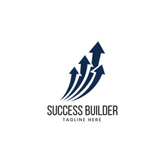 Multiple upward-pointing arrows forming an abstract growth trend, symbolizing success, finance, or momentum Vector logo template
