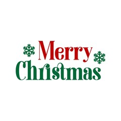 Merry Christmas typography clip art design on plain white transparent isolated background for card, shirt, hoodie, sweatshirt, apparel, card, tag, mug, icon, poster or badge