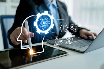 AI integrated with human cognition, supporting decision-making, automation, robotics, data analysis, and secure digital collaboration through intelligent systems Latch