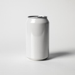 Obraz premium white metal beverage can isolated on clean studio background for packaging and product mockup design