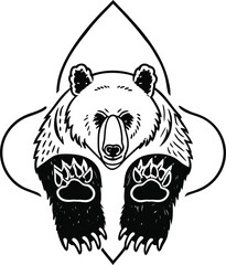 bear head graphic icon silhouette vector illustration
