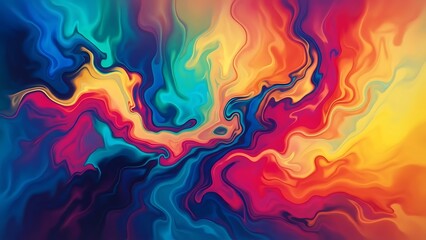Abstract colorful swirling paint background with vibrant hues and dynamic fluid motion art creation