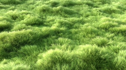 Lush Green Grassy Landscape with Vibrant Texture and Depth Creating a Tranquil Natural Scene for Backgrounds and Nature-Themed Projects
