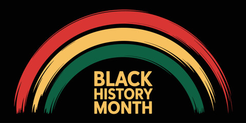 Black history month celebration graphic with pan-african colors and unique brushstrokes