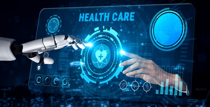 AI-powered digital health care and medical data dashboard. An AI interface for patient diagnostics and monitoring electronic health records. Motif