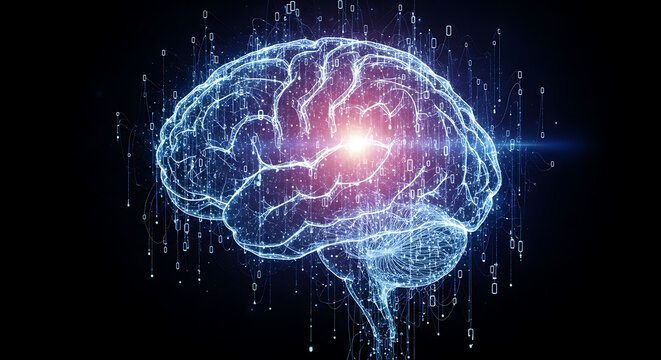 Human Brain Neural Network Digital Technology Concept Cerebral Cortex Artificial Intelligence Neurology Thinking Innovation Future 3d Rendering