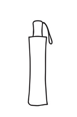 Hand-drawn outline of a slender bottle with a loop