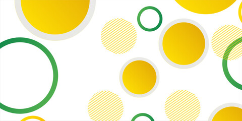 Green and yellow circle banner background. Vector abstract graphic design banner pattern background template.