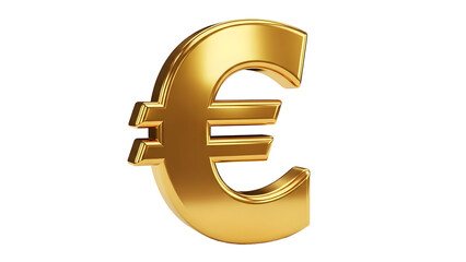 Title: 3D Golden Euro Currency Symbol, European Finance and Economy
