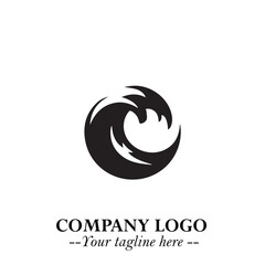 Elegant Black Wave Logo Symbol on a Clean White Background for Modern Minimalist Branding Design Art