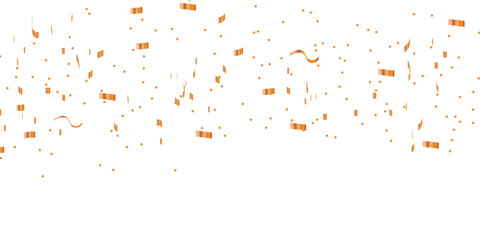 Abstract gold carnival zigzag ribbon confetti falling shiny golden blurred confetti . Festive frame