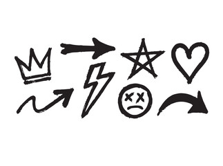 vector illustration of a set of symbols of peace