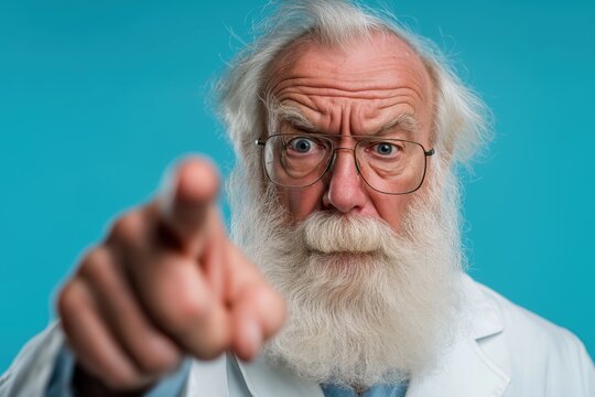 Strict Senior Doctor Pointing and Accusing Patient