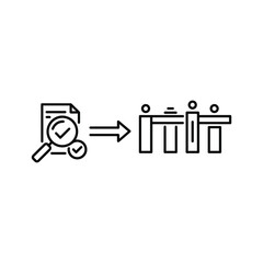 Document review process leading to team structure analysis icon