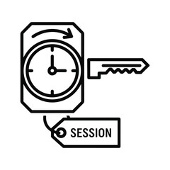 Time session key icon concept for access control or appointment booking
