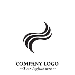 Elegant Black Wave Logo Symbol on a Clean White Background for Modern Minimalist Branding Design Art