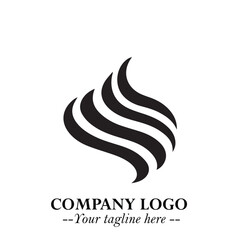 Elegant Black Wave Logo Symbol on a Clean White Background for Modern Minimalist Branding Design Art