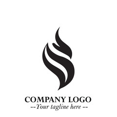 Elegant Black Wave Logo Symbol on a Clean White Background for Modern Minimalist Branding Design Art