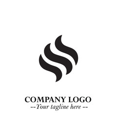 Elegant Black Wave Logo Symbol on a Clean White Background for Modern Minimalist Branding Design Art