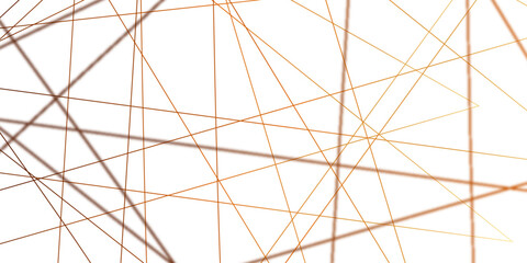 Fototapeta premium Abstract gold lines on transparent background. golden and orange lines .golden geometric random chaotic diagonal creative lines background backdrop 