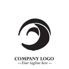 Elegant Black Wave Logo Symbol on a Clean White Background for Modern Minimalist Branding Design Art