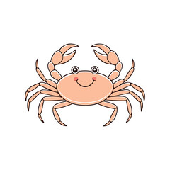 thick line drawing of a crab, in a happy pose.