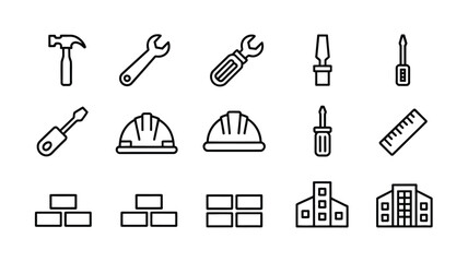 Construction & Tools Line Icons