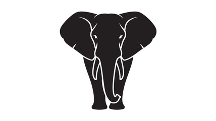 Fototapeta premium Elegant elephant silhouette minimalist vector illustration perfect for logo design and branding