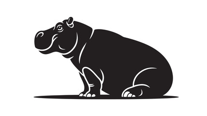 Obraz premium Stylized hippo illustration a simple flat vector design isolated on white background